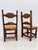 Brown Pair of Mid-Century Mexican Rustic Pine Chairs With Carved Razor Blade Backs and Legs For Sale - Image 8 of 16