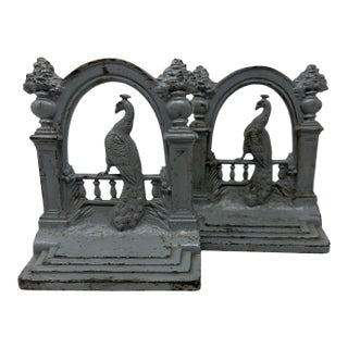 Antique Bradley & Hubbard Peacock Bookends For Sale