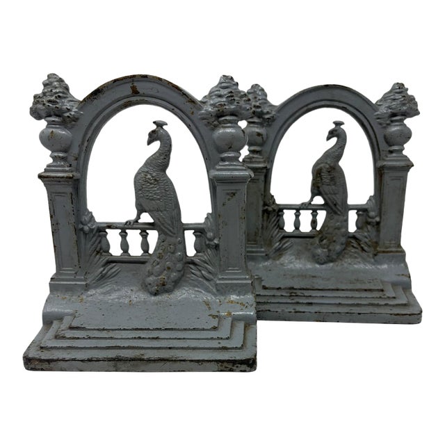 Antique Bradley & Hubbard Peacock Bookends For Sale