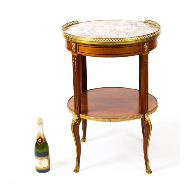19th Century French Louis Revival Marble & Ormolu Occasional Table For Sale - Image 13 of 15