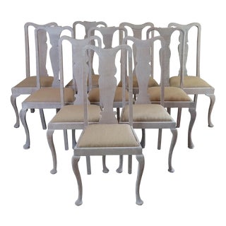 Antique Gustavian Harlequin Urn Back Dining Chairs, 1920s, Set of 10 For Sale