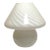 Vintage Murano Mushroom Table Lamp White Swirl Art Glass Decor For Sale