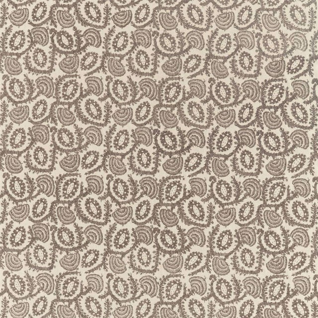Zoffany Suzani Embroidery Fabric in Zinc/Mousseux For Sale