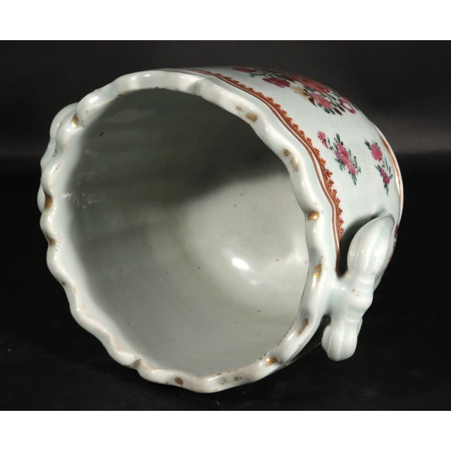 Elegant Tableware: Chinese Export Famille Rose Porcelain Wine Cooler Circa 1775 For Sale - Image 9 of 11