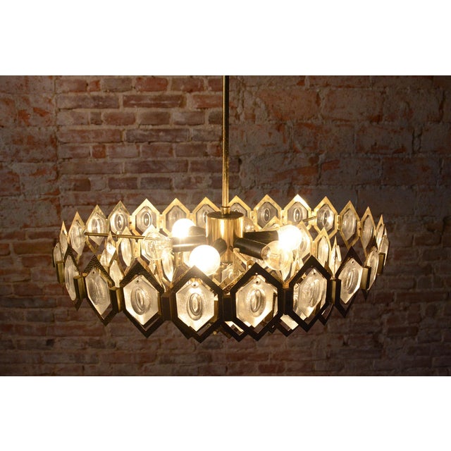 Mid-Century Czech Chandelier attributed to J. Bejvl for Kamenický Šenov, 1960s For Sale - Image 4 of 12