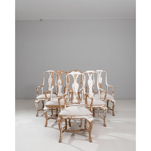 20th Century Swedish Rococo Revival Wood Patinated Dining Chairs - Set of 3 For Sale - Image 16 of 18
