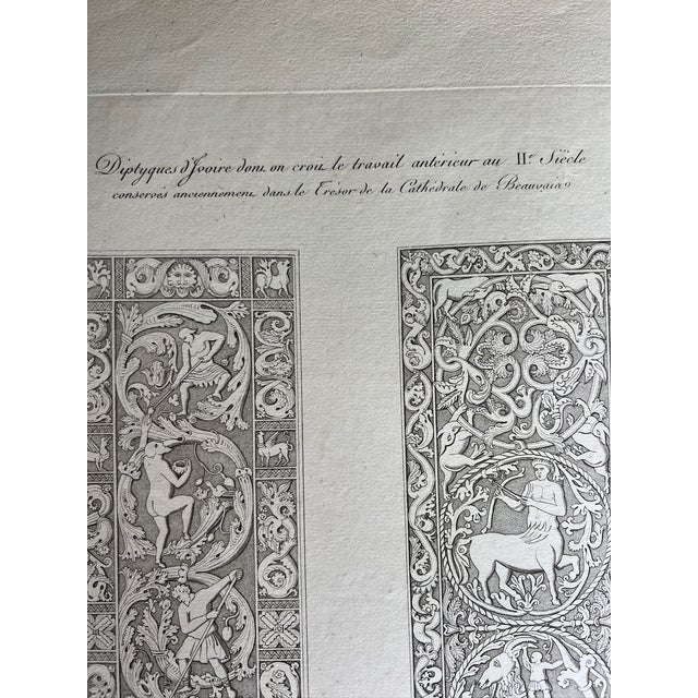French Mid 19th Century Etching Reproduction of Two Cathedral Diptyques by French Artist Nicolas Xavier Willemin For Sale - Image 3 of 7