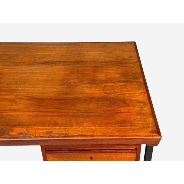 Peter Hvidt & Orla Mølgaard-Nielsen, Executive Desk, Teak, Steel, Denmark, 1959 For Sale - Image 13 of 17