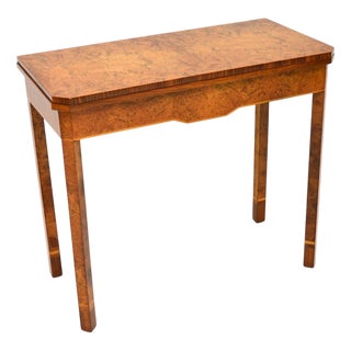 Art Deco Burr Walnut Console Table, 1930 For Sale