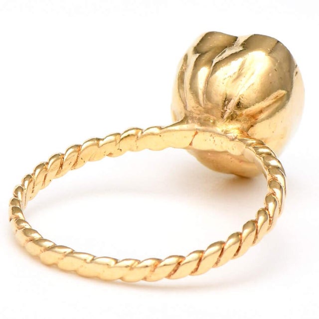 Contemporary 14KY Malachite(4.0) Heart Stack Ring, size 7 For Sale - Image 3 of 5