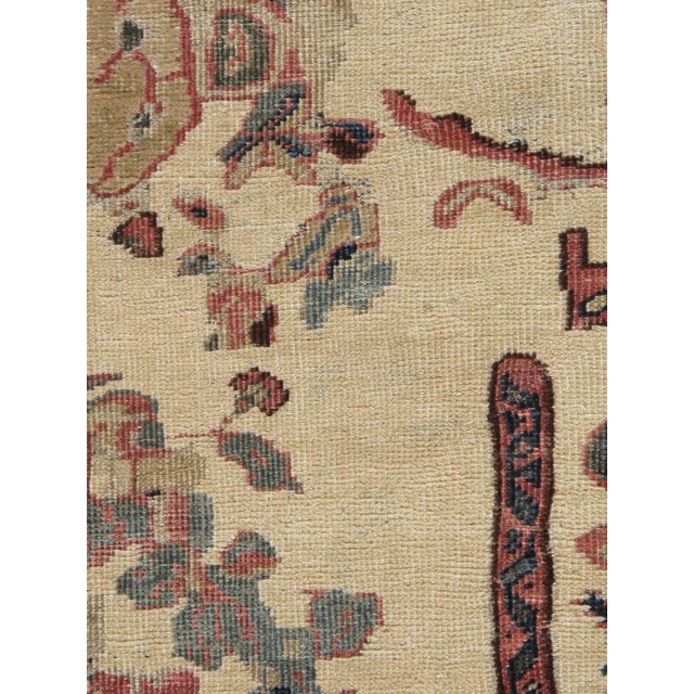 Antique Persian Sultanabad Carpet Handmade Oriental Rug, Ivory, Gold, Green Blue For Sale - Image 17 of 18
