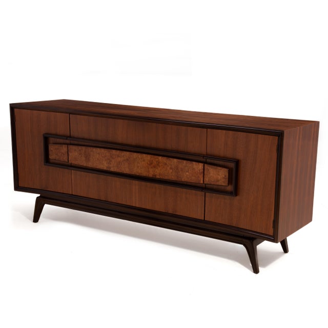 1960s Hoke Wood Products Sculptural Nine Drawer Walnut Burl Dresser Mid Century For Sale - Image 5 of 16