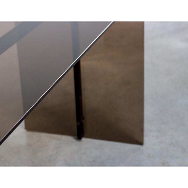 Lady Desk in Smoked Tempered Glass, 1970 For Sale - Image 3 of 11