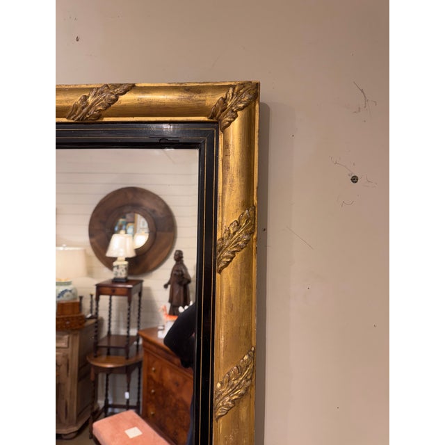 Neoclassical 19th Century Ebony and Gold Restoration Mirror For Sale - Image 3 of 9