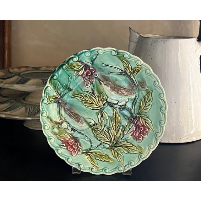 French Majolica Plate by Onnaing, C. 1900 For Sale - Image 4 of 12