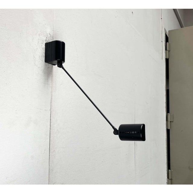 Vintage Italian Black Daphinette Classic Wall Lamp by Tommaso Cimini for Lumina, 1980s For Sale - Image 11 of 18