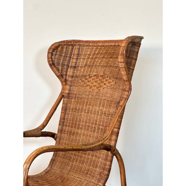 Wicker and Bamboo Armchair, 1970s For Sale - Image 16 of 18