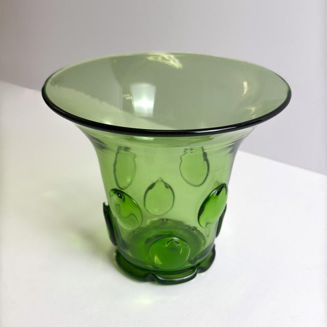 Art Deco Green Glass Vase by Wolfgang von Wersin, 1920s For Sale - Image 4 of 10