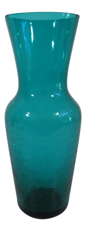 Vintage Teal Glass Vase