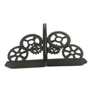 Vintage Epic Brand Gear Bookends- a Pair For Sale