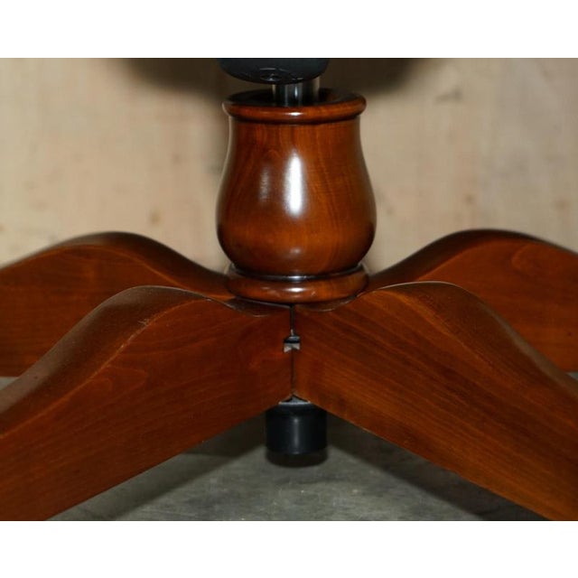 Black Leather and Cherrywood Grange Paris Captain's Chair from Harrods London For Sale - Image 12 of 18