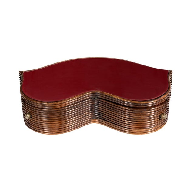 Maroon Art Deco Bedside Tables by Osvaldo Borsani for ABV, 1930s, Set of 2 For Sale - Image 8 of 8