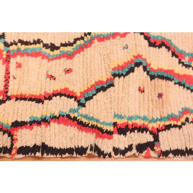 Ivory Nazmiyal Collection Vintage Colorful Allover Design Tribal Berber Moroccan Rug For Sale - Image 8 of 9