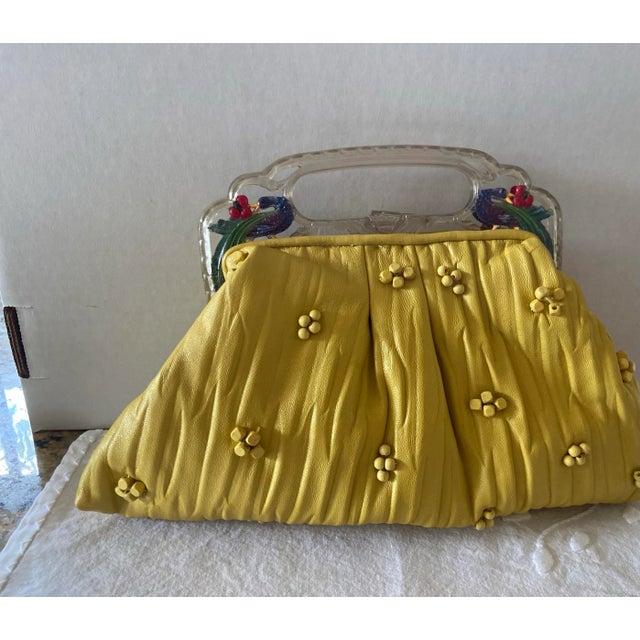 Vintage Handbag 1920’s Bakelite Frame With Artisan Handcrafted Leather ...