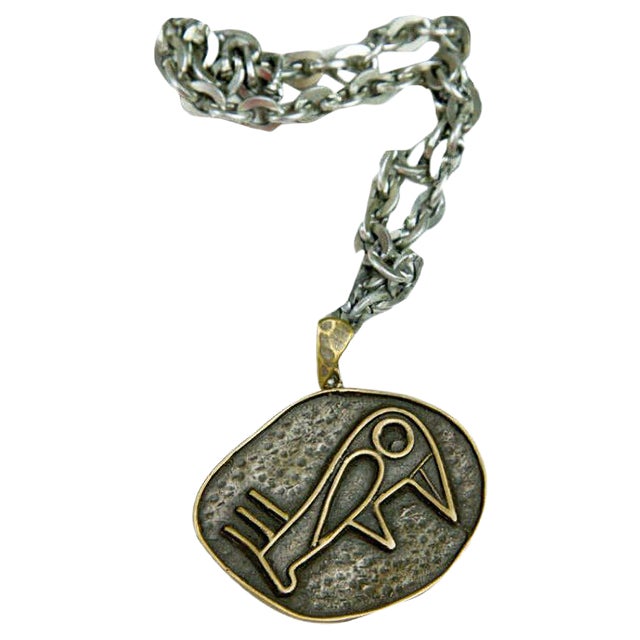 Mid-Century Pendant with Raven Motif, 1970s For Sale