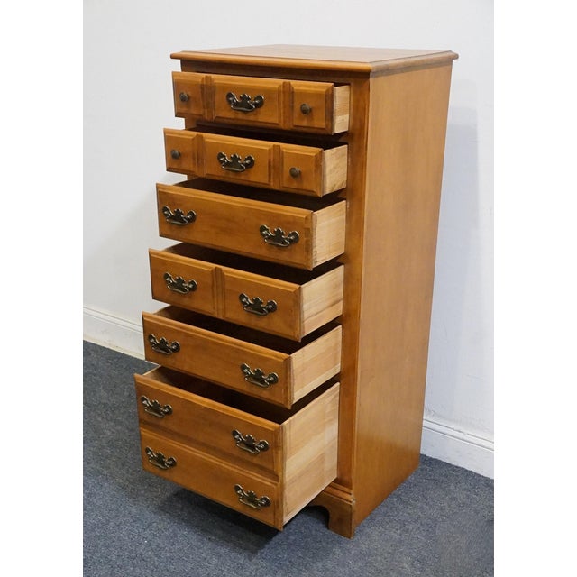 Mid 20th Century Flanders Mfg. Co. Solid Hard Rock Maple Colonial Early American Style 23" Lingerie Chest For Sale - Image 5 of 11