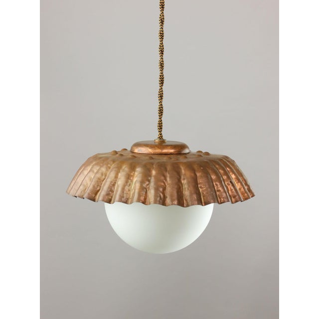 The lamp is made of genuine copper material complementing nicely the opaline glass. total height of the lamp is...
