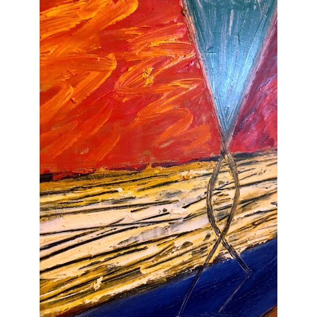 Joan Kahn, Joan Kahn Rome Vibrant Bold Color Abstract Expressionist Modernist Oil Painting, 1987 For Sale In Miami - Image 6 of 11