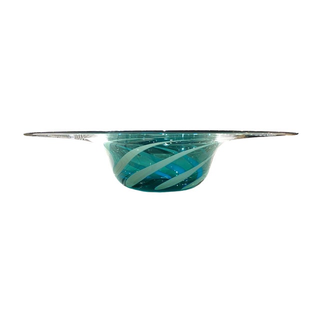 Stunning Extra Large Venini Murano Spiral Art Glass Centerpiece Bowl For Sale - Image 9 of 15
