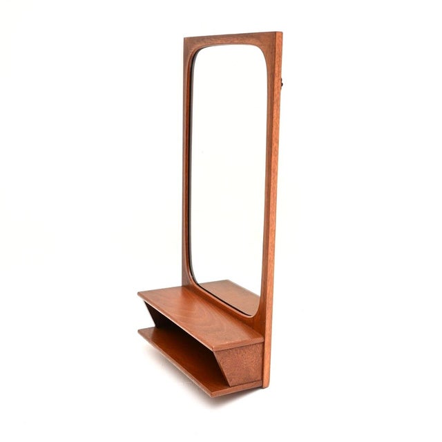 Mid-Century Modern Vintage Danish Teak Mirror by Pedersen and Hansen, 1960 For Sale - Image 3 of 8