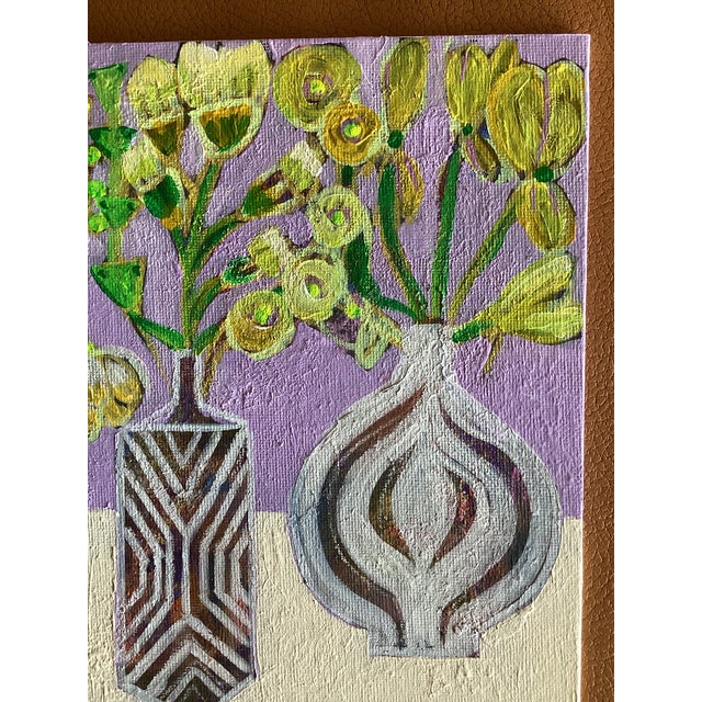 Original abstract floral still life featuring expressive form and layered color. This is a one-of-a-kind ORIGINAL painting...