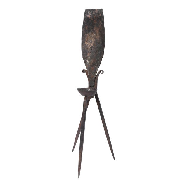 Brutalist Iron Candleholder, 1960s For Sale