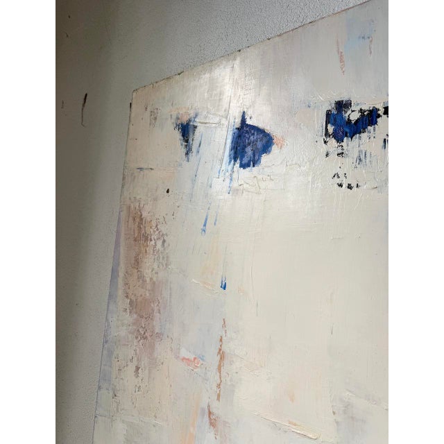 Abstract White Canvas, Oil Painting, 20th Century For Sale - Image 15 of 18