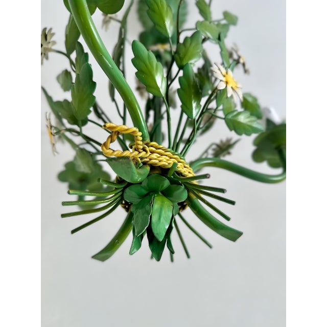Italian Painted Tole Daisy Chandelier by Sergio Terzani, 1970s For Sale - Image 12 of 15