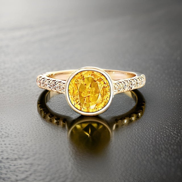 Natural Sapphire Diamond Ring 6.5 14k Y Gold 2.28 TCW Certified For Sale - Image 15 of 18