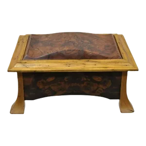 Late 20th Century French Art Nouveau Style Handcrafted Elm Burl Wood Jewelry Box by William Mowry