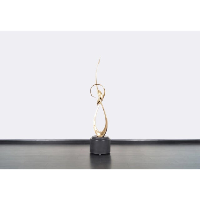 Brass Vintage Life-Size Brass Crane Sculpture by Boris Lovet-Lorski, 1950s For Sale - Image 8 of 10
