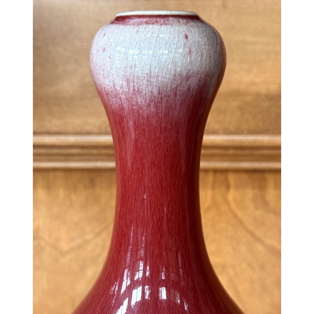 Tall Antique Chinese Langyao Red Porcelain Vase Qing Qianlong Mark For Sale In Atlanta - Image 6 of 18