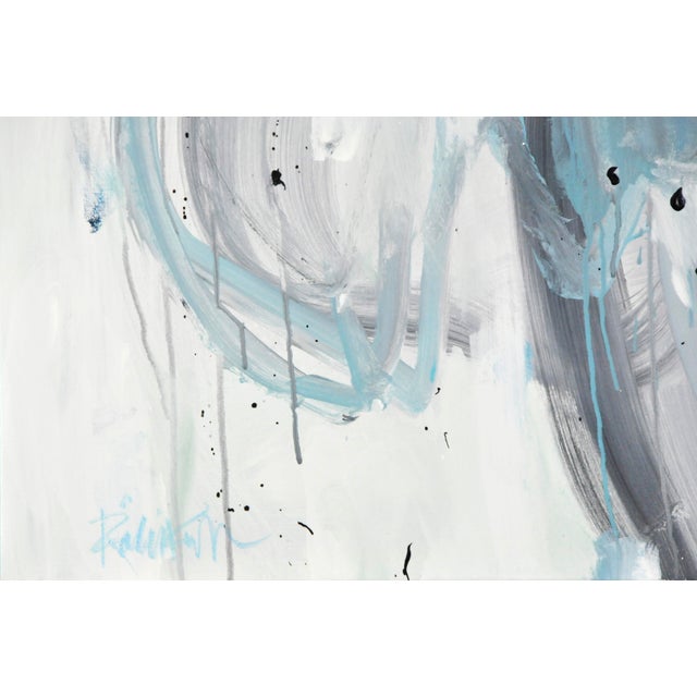 Acrylic Painting by Robbie Kemper, "Blue Gray Fades" Chairish