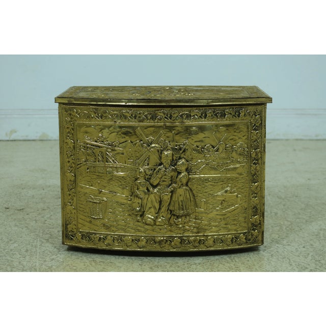 Dutch Embossed Brass Flip Top Tinder Box For Sale - Image 10 of 10