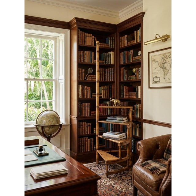 Vintage Faux Bamboo Spiral Library Steps & Display Stand For Sale - Image 10 of 12