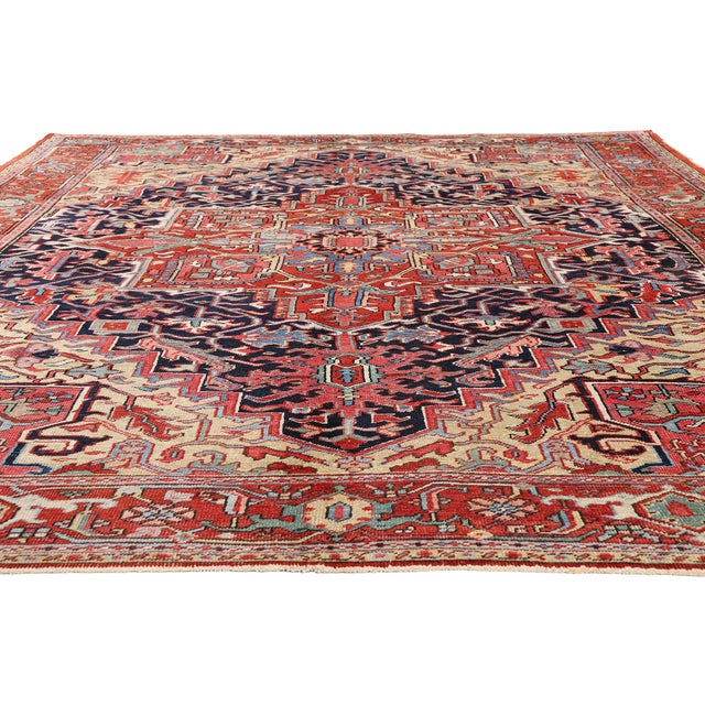 Modern Late 19th Century Persian Heriz Rug, 08'04 X 11'04 For Sale - Image 3 of 10
