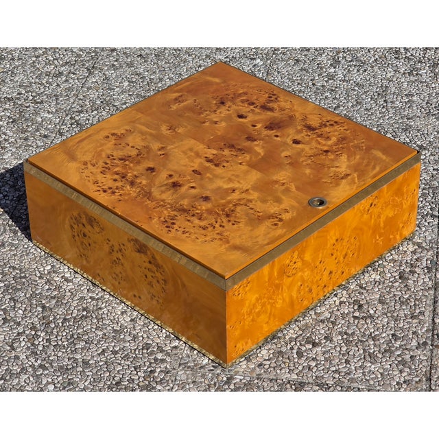 Privilège Brass Burl Container Box by Fratelli Turri Carugo, Italy, 1970s For Sale - Image 4 of 8