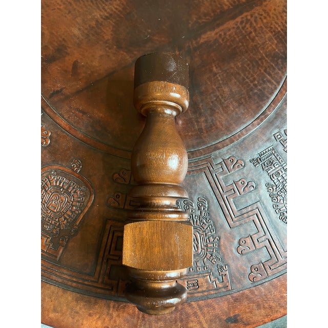 Leather and Wood Coffee Table by Angel Pazmiño, Ecuador, 1960s For Sale - Image 9 of 16