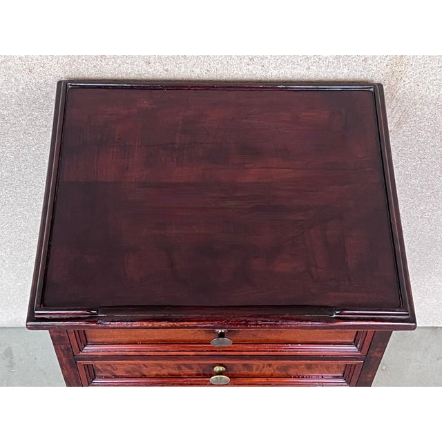 Antique Louis XV French for Drawers Nightstands With Lock, Set of 2 For Sale - Image 6 of 9