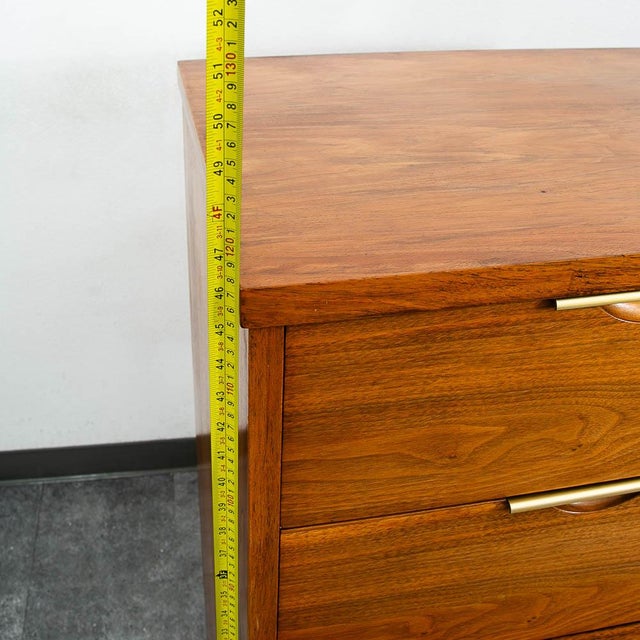Mid Century Modern Dresser Highboy Kent Coffey Tableau 5 Drawer Walnut Vintage For Sale - Image 10 of 11